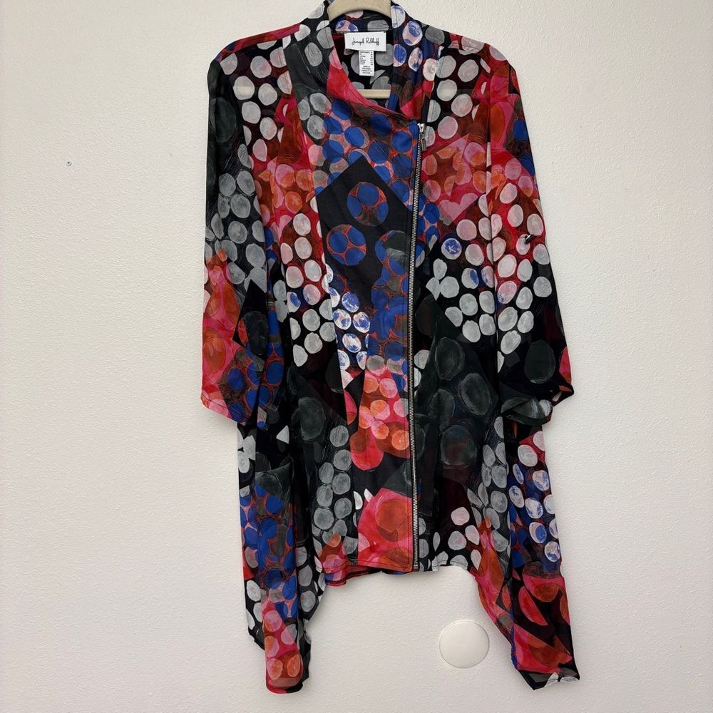Joseph Ribkoff Chiffon Jacket Top - Picture 4 of 10